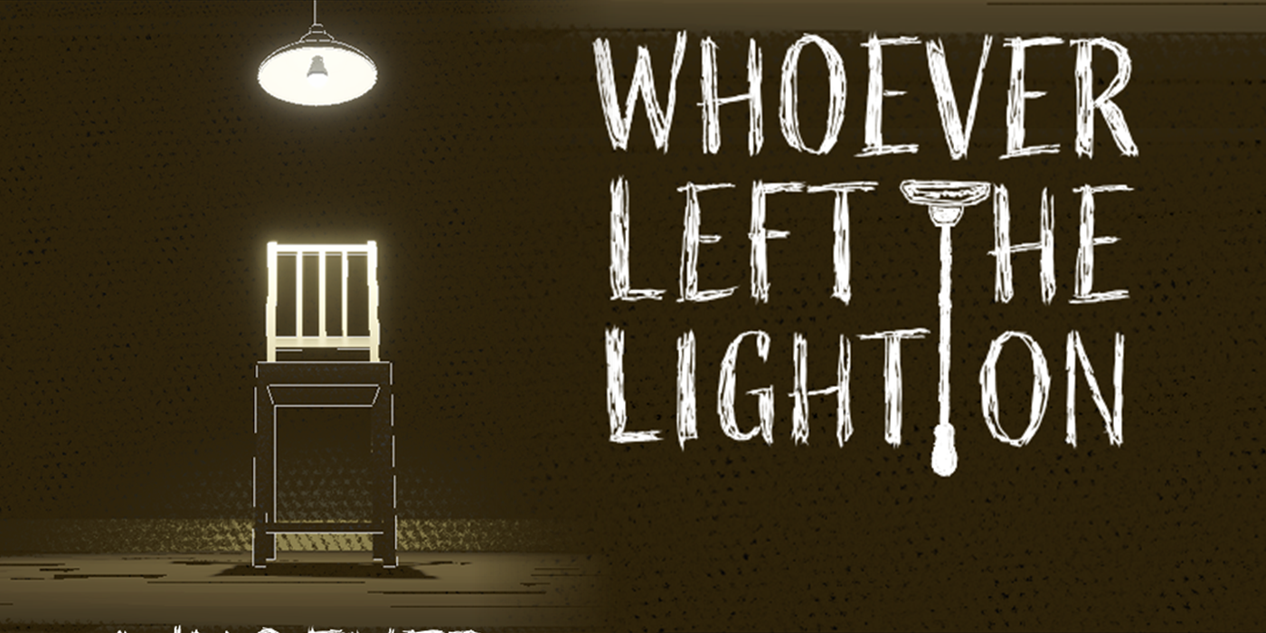 Whoever Left the Light On — a single spotlit chair beneath a hanging lamp in a dark room